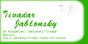 tivadar jablonsky business card